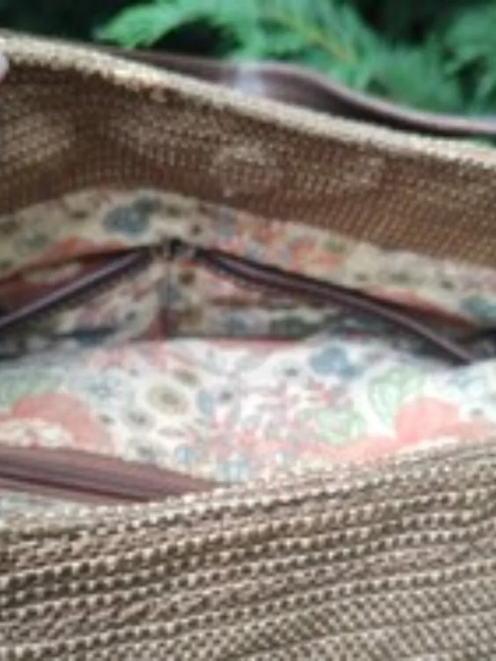 FOSSIL Woven Purse Handbag Medium w/ Key and Charms